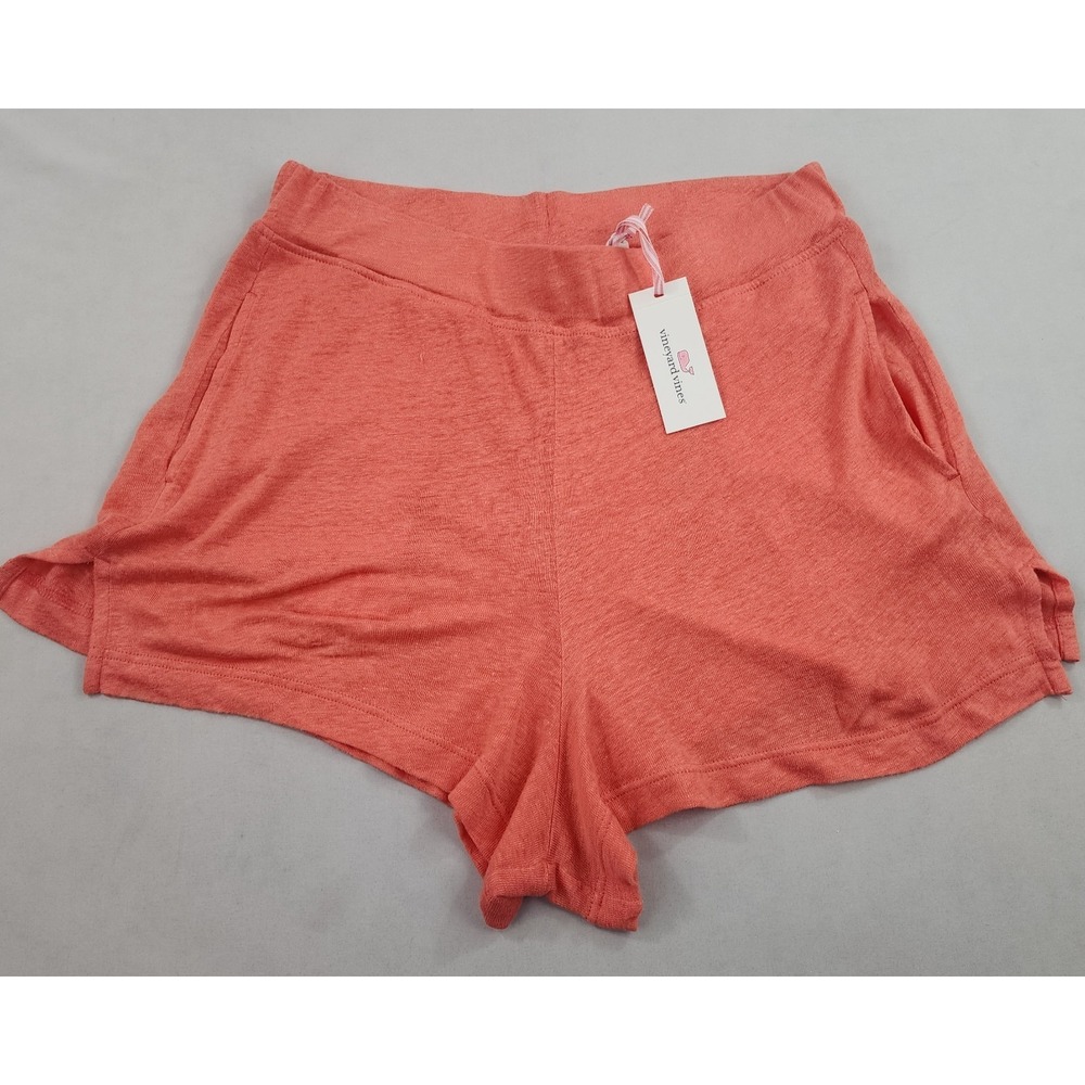 Vineyard Vines pull on shorts womens Sn Small 29" pockets peach pink stretch HR